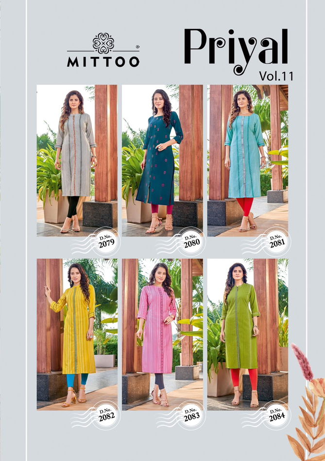 Priyal Vol 11 By Mittoo Cotton Kurtis Catalog